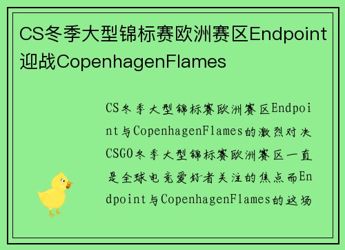 CS冬季大型锦标赛欧洲赛区Endpoint迎战CopenhagenFlames